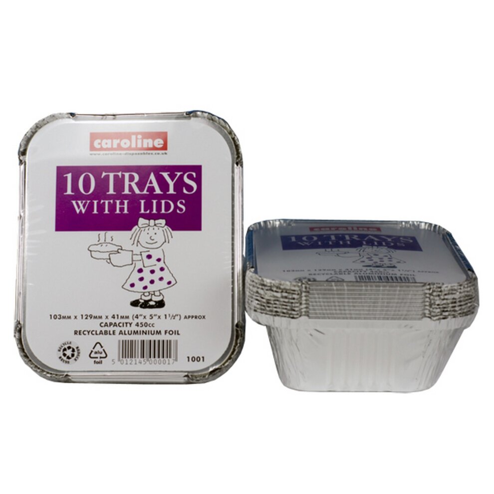 10 foil trays with lids 